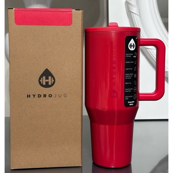 HydroJug 40oz Traveler, RED SHINE - Picture 1 of 5